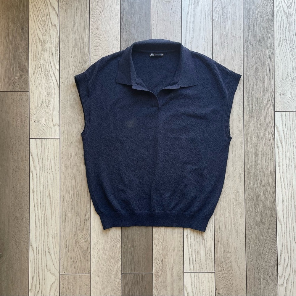 Zara Dark Blue Knit Top